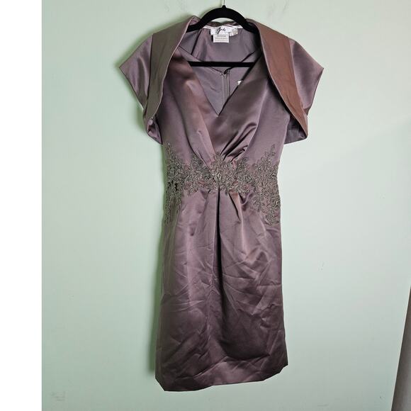 Jade by Jasmine VD Cocktail Dress w/ Matching Cropped Bolero Jacket Size 2 - Picture 3 of 14